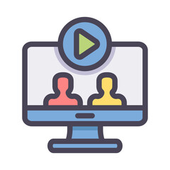 computer live streaming filled style