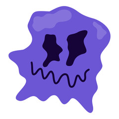 Psychedelic Melting Emoji Illustration. Flat Cartoon Vector