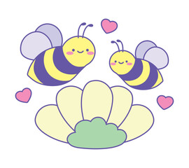 cute bee animals in love