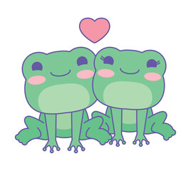 cute frog animals in love