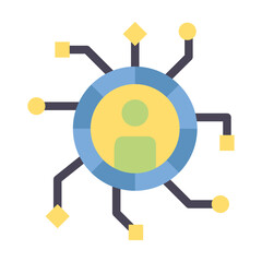 digital profile flat style