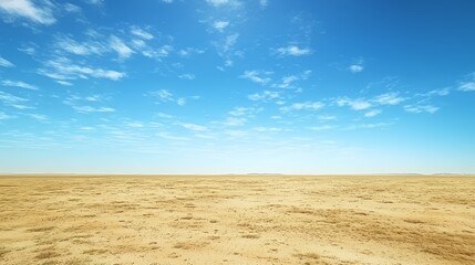 Fototapeta premium Vast Desert Landscape Under a Clear Blue Sky