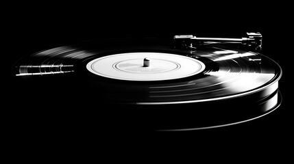 Modern vinyl record isolated on smooth surface with minimalist aesthetic