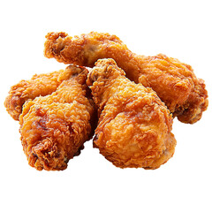 Crispy Fried Chicken Drumsticks Golden Brown Food hot meal meat tasty lunch isolated on transparent or white background, png