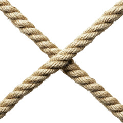 Crossed Natural Rope on Transparent Background for Creative Design