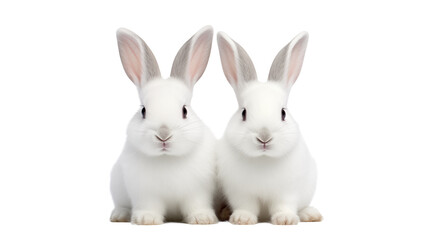 Obraz premium Adorable White Rabbits Easter Bunnies Cute Pets Fluffy Animals Springtime Imagery