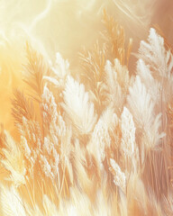 Fluffy Pampas Grass in Golden Glow