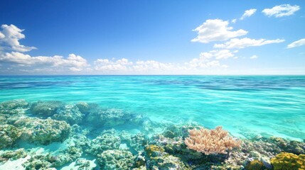 Tranquil ocean and vibrant coral reef