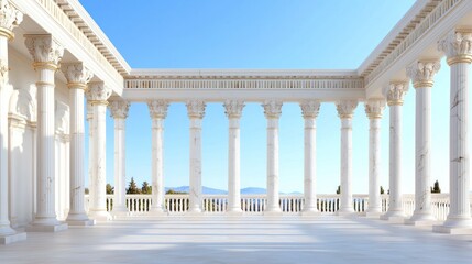 Obraz premium Classical White Marble Courtyard