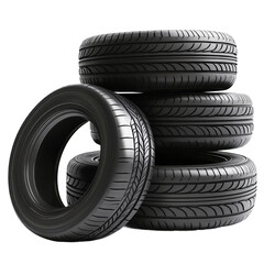 Stack of tires isolated on transparent background
