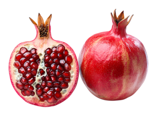 Pomegranate half isolated on transparent background