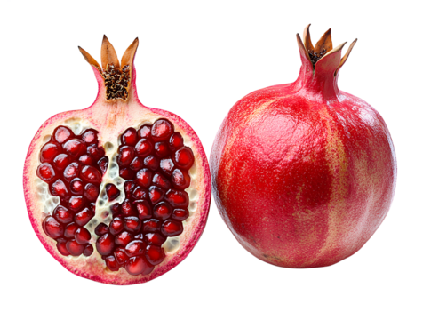 Pomegranate half isolated on transparent background