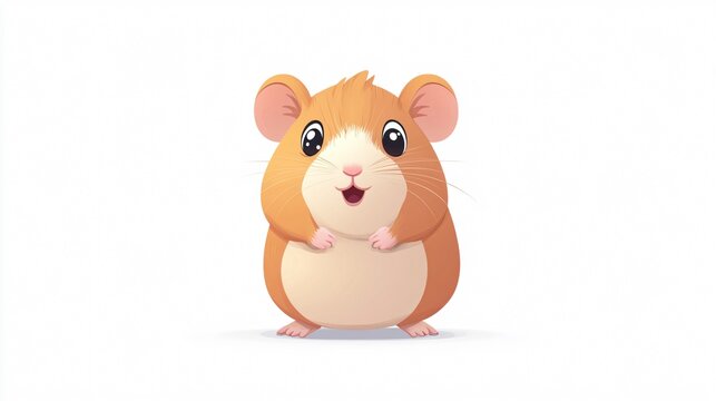 Adorable hamster cartoon vector illustration for isolated design