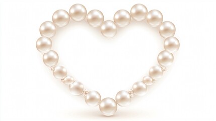 Obraz premium Elegant Pearl Heart Frame Centered Composition