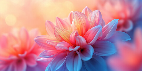 Fototapeta premium Vibrant blooming lotus flowers in nature's serenity colorful garden photography calm environment close-up beauty of nature