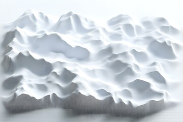 Obraz premium Intricate Abstract White 3D Models of Mountainous Terrain for Modern Design