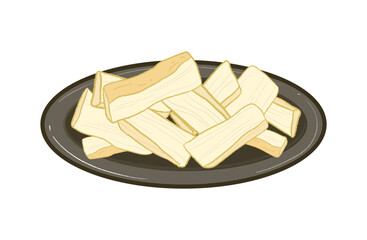 Art & IllustrationCrispy yellow dried bamboo shoots, food ingredient