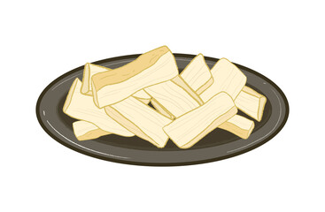 Crispy yellow dried bamboo shoots, food ingredient