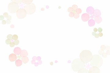 かわいい梅の花のフレーム