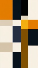 Abstract Geometric Composition with Bold Colors and Shapes