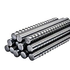 pile of rebar isolated on transparent background