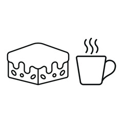 Coffee glass drink and brownies food icons with a warm and delightful design