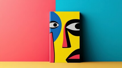 Fototapeta premium Colorful Artistic Book Cover on Vibrant Background of Red and Blue