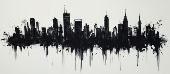 Monochromatic Cityscape: A Black and White Urban Canvas