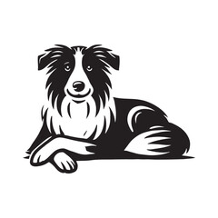 Collie Dog Silhouette  vector art illustration