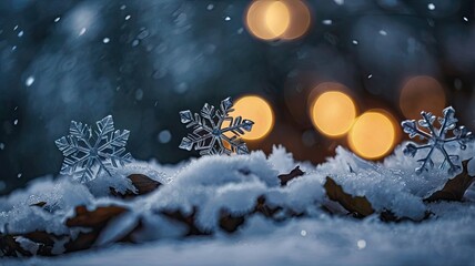 christmas lights in the snow generative ai