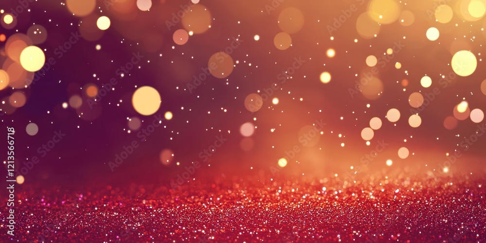 Poster red background with many small circles