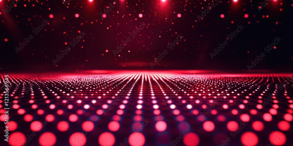 Poster Red background with many small red dots