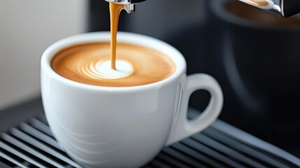 Latte art creation, espresso machine, cafe, coffee, beverage