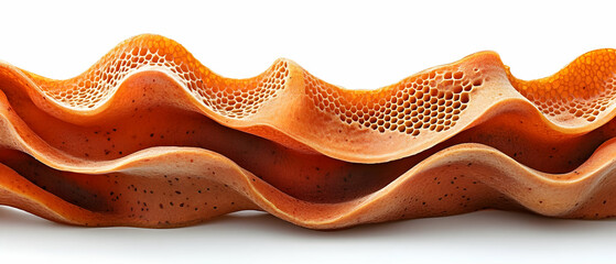 Orange porous waves, studio shot, design