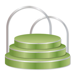 green and silver 3d podium transparent background