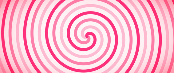 Candy color spiral background. Pink rotating swirl pattern wallpaper. Sweet whipped cream concept. Vector ice creamy backdrop