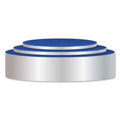 elegant blue and silver 3d podium transparent background