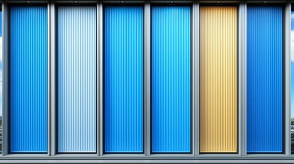 Abstract background with vibrant blue geometric patterns and sleek gold metallic lines, delivering a luxurious and contemporary look for business uses.