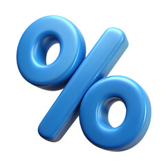 Percent sign. 3d rendering isolated on white background. Cartoon plastic style icon