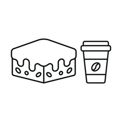Coffee paper cup drink and brownies food icons with a modern and inviting design