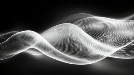 Abstract design with wavy white elements creating a smooth, flowing structure, offering a dynamic and minimalistic backdrop for modern product presentations.