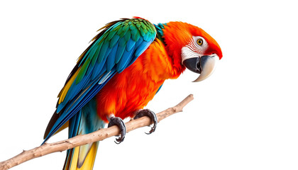 Obraz premium A colorful group of blue and yellow macaw parrots with vibrant feathers in a tropical setting