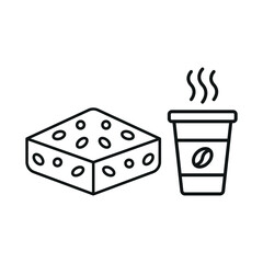 Coffee paper cup drink and brownies food icons with a modern and inviting design