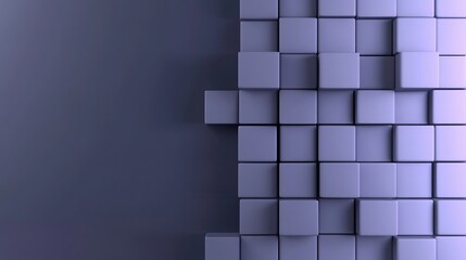 Abstract Purple Cubes Gently Shift Rightward. AI Generated