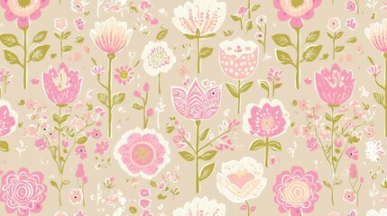 Floral pattern design textile art colorful blooms creative studio aesthetic crafting