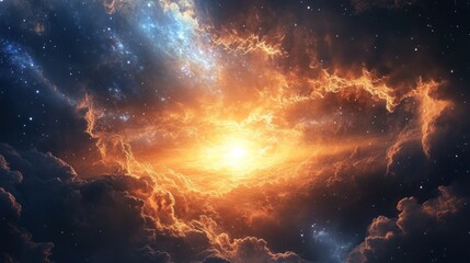 Celestial Inferno: A Fiery Cosmic Landscape