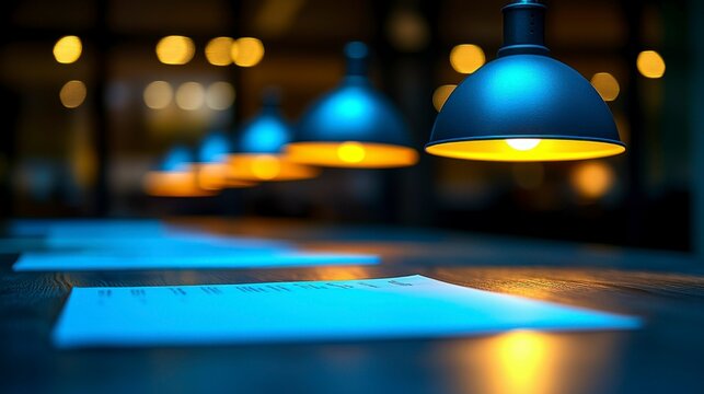 Business team engaged in collaborative discussion with a blurred background at the office ideal for stock visuals promoting teamwork training or corporate planning