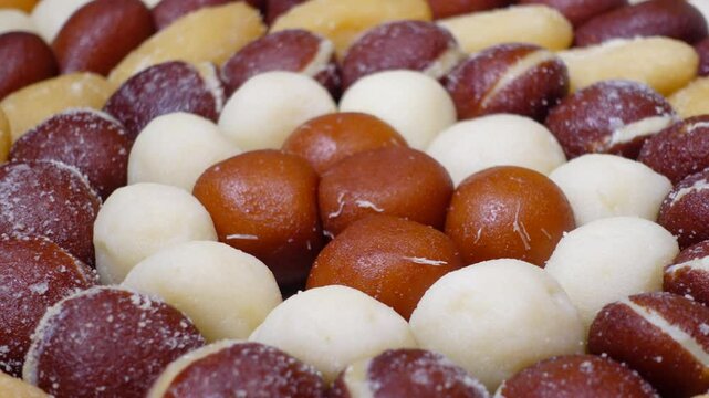 Assorted indian sweets in a bowl 