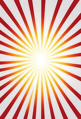Fototapeta premium Radiant Sunburst Design in Red Orange and White