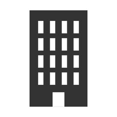 モノクロのシンプルなビルのベクターイラストアイコン